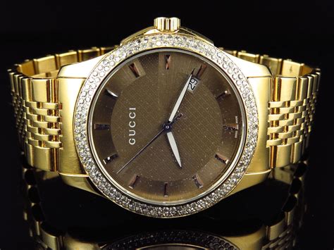 gucci watches for men diamonds|men Gucci stainless steel watches.